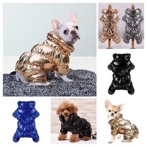 Black L Puppy Thick Soft Warm Winter Waterproof Pet/Dog Fleece Lined Puff Coat